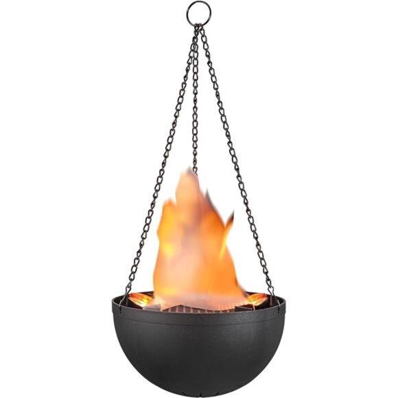 Hanging Fire Flame Light Prop for Halloween Decor, Black - Picture 1 of 7